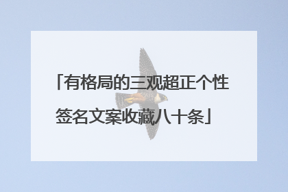有格局的三观超正个性签名文案收藏八十条