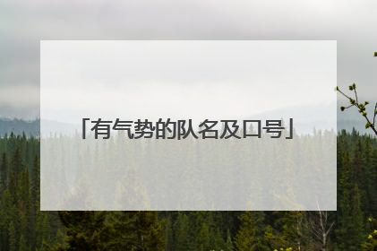 有气势的队名及口号