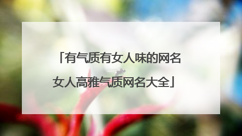 有气质有女人味的网名女人高雅气质网名大全