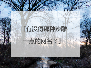 有没得那种沙雕一点的网名？