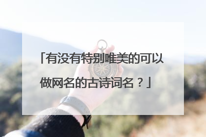 有没有特别唯美的可以做网名的古诗词名?