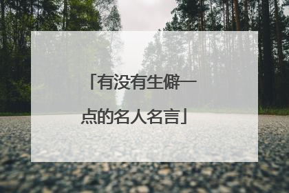 有没有生僻一点的名人名言