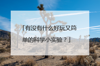 有没有什么好玩又简单的科学小实验?