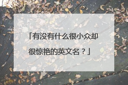 有没有什么很小众却很惊艳的英文名？