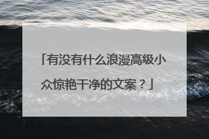 有没有什么浪漫高级小众惊艳干净的文案?