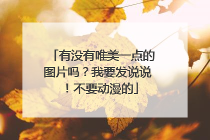 有没有唯美一点的图片吗？我要发说说！不要动漫的