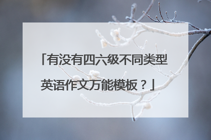 有没有四六级不同类型英语作文万能模板?