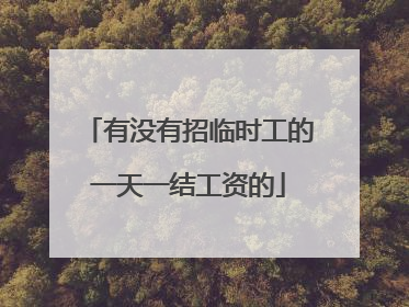 有没有招临时工的一天一结工资的