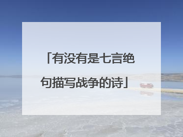 有没有是七言绝句描写战争的诗