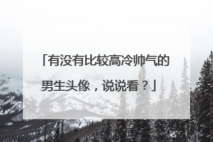 有没有比较高冷帅气的男生头像，说说看？