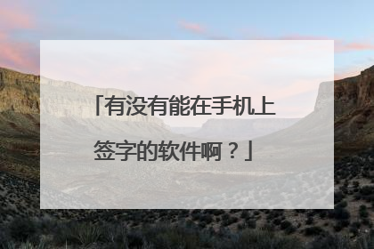 有没有能在手机上签字的软件啊?