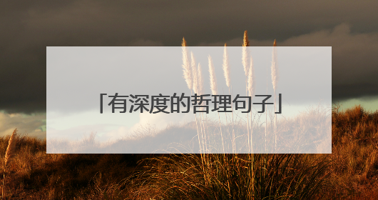 有深度的哲理句子