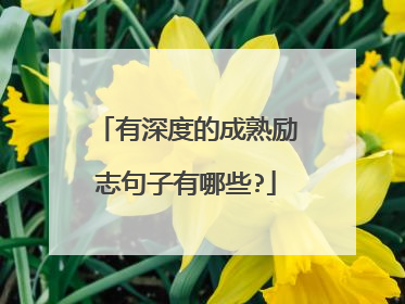 有深度的成熟励志句子有哪些?