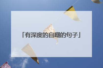有深度的自嘲的句子