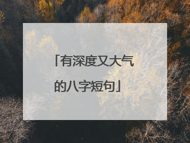 有深度又大气的八字短句