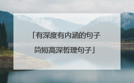 有深度有内涵的句子 简短高深哲理句子