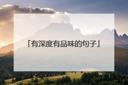 有深度有品味的句子