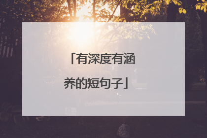 有深度有涵养的短句子
