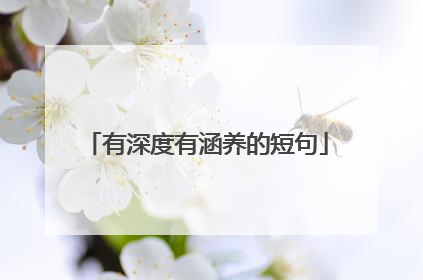 有深度有涵养的短句