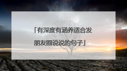 有深度有涵养适合发朋友圈说说的句子