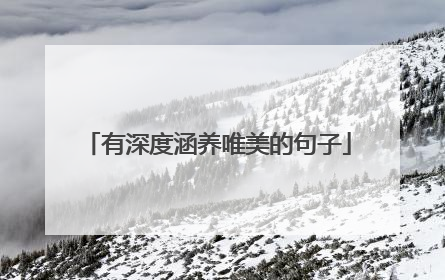 有深度涵养唯美的句子
