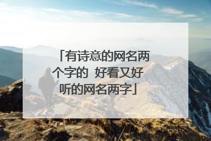 有诗意的网名两个字的 好看又好听的网名两字