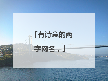 有诗意的两字网名,