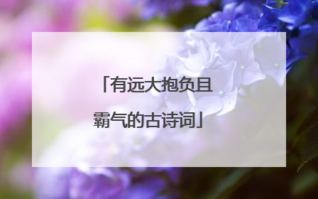 有远大抱负且霸气的古诗词