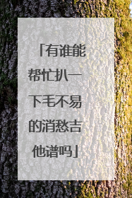 有谁能帮忙扒一下毛不易的消愁吉他谱吗