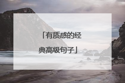 有质感的经典高级句子