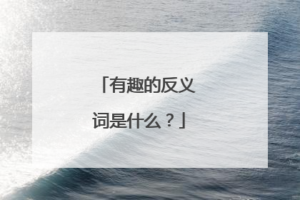 有趣的反义词是什么?