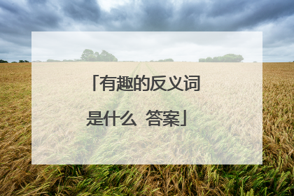 有趣的反义词是什么 答案