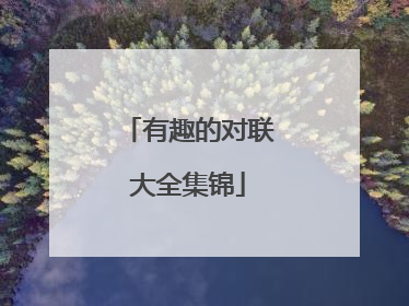 有趣的对联大全集锦