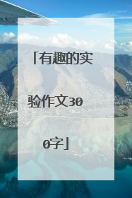 有趣的实验作文300字