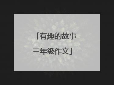 有趣的故事三年级作文