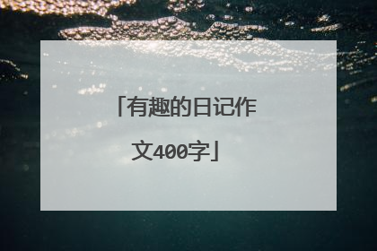 有趣的日记作文400字