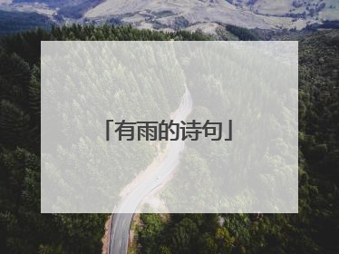 有雨的诗句