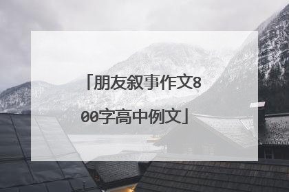 朋友叙事作文800字高中例文