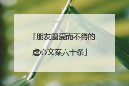 朋友圈爱而不得的虐心文案六十条
