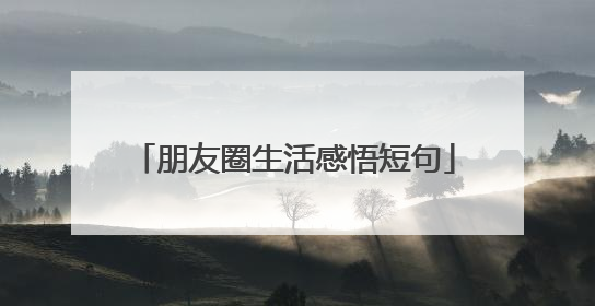 朋友圈生活感悟短句
