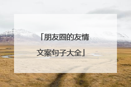 朋友圈的友情文案句子大全