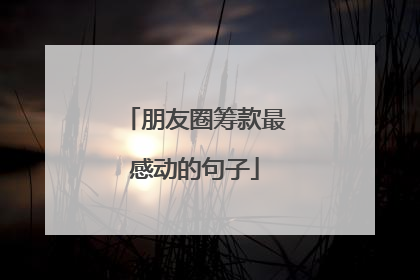 朋友圈筹款最感动的句子