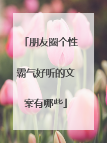 朋友圈个性霸气好听的文案有哪些