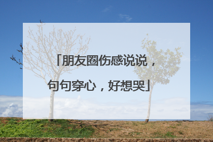 朋友圈伤感说说,句句穿心,好想哭