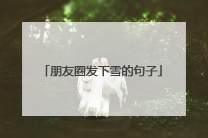 朋友圈发下雪的句子