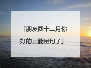 朋友圈十二月你好的正能量句子