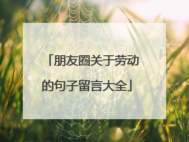 朋友圈关于劳动的句子留言大全
