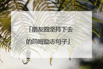 朋友圈坚持下去的简短励志句子