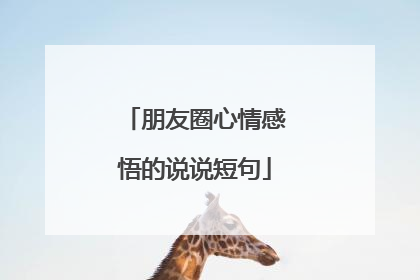 朋友圈心情感悟的说说短句