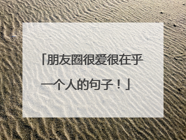 朋友圈很爱很在乎一个人的句子！
